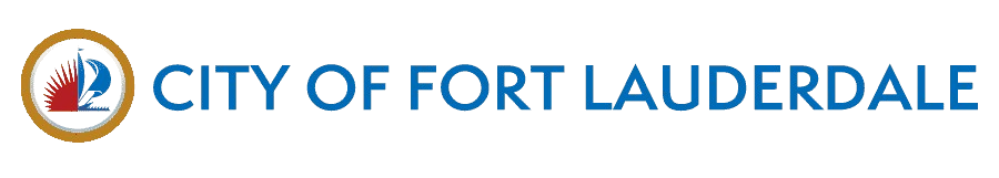 City of Fort Lauderdale logo with blue text and a multicolor circular emblem.